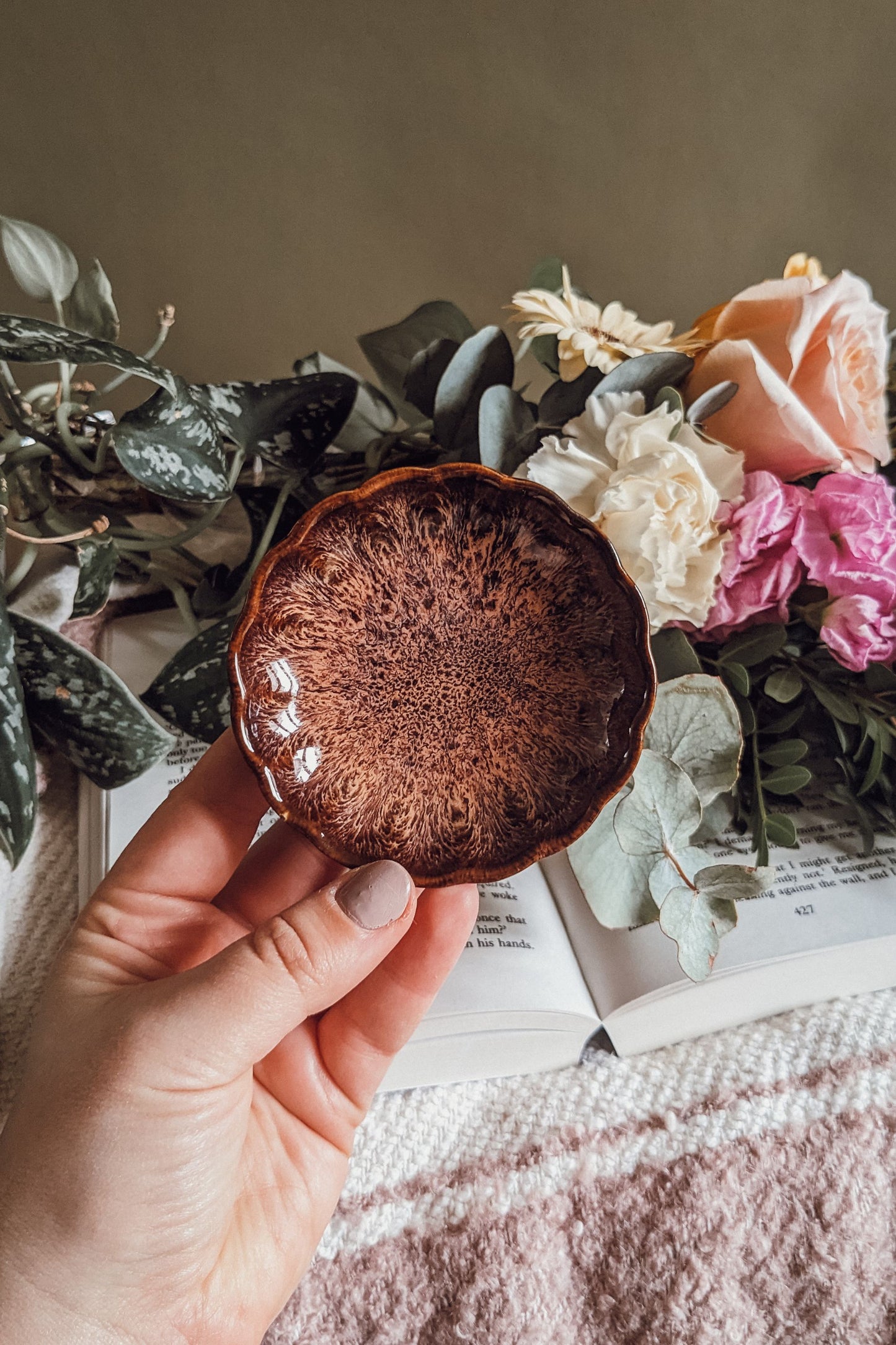 Heather Glazed Trinket Dish