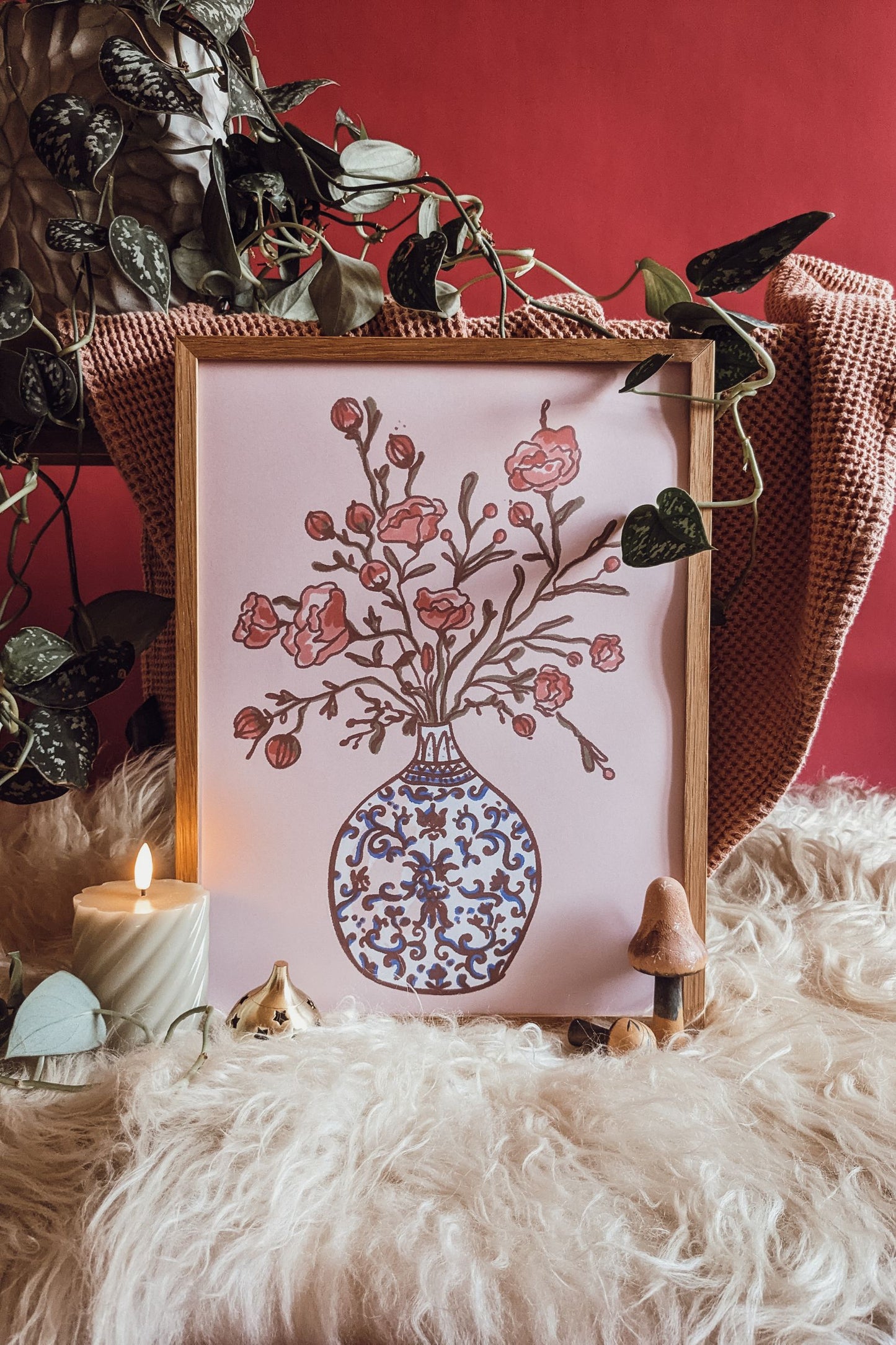'A Room Full Of Blooms' Illustrated Art Print