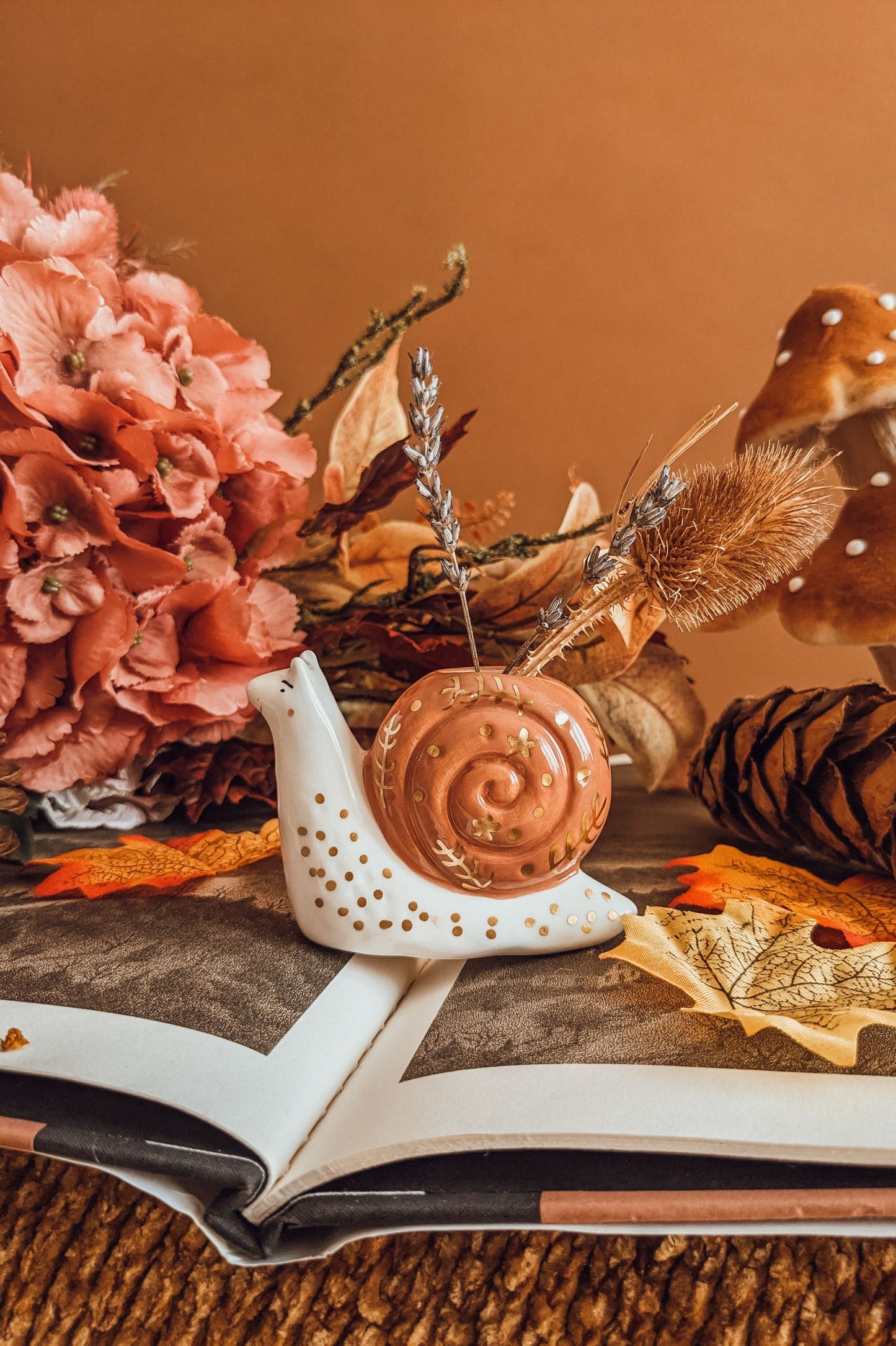 Autumn Snail Bud Vase