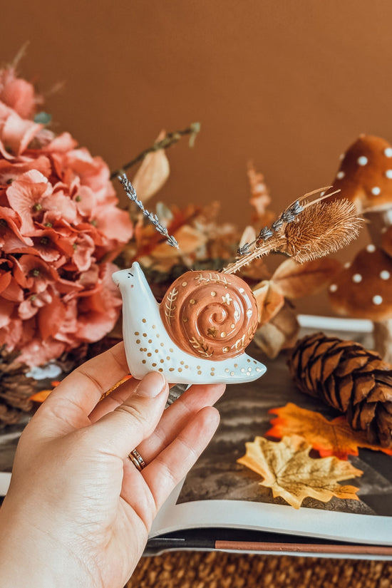 Autumn Snail Bud Vase