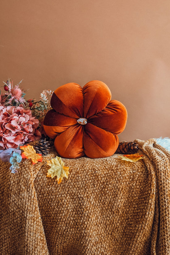 'Pumpkin Spice' Orange Velvet Jumbo Pumpkin