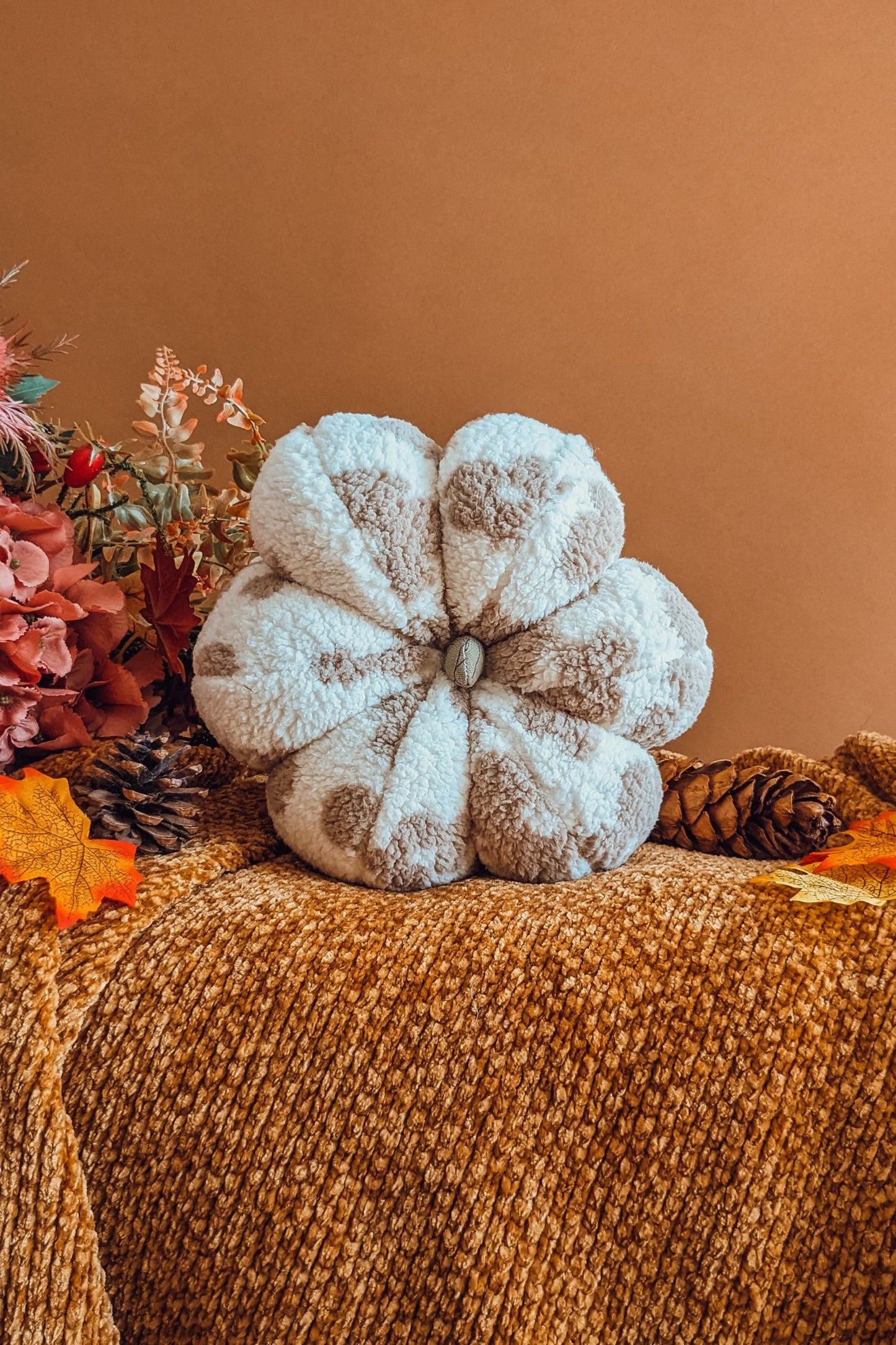 'Everlasting Autumn' Floral Boucle Tall Pumpkin