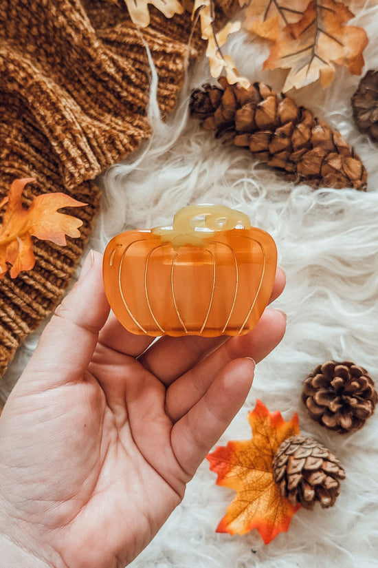 Metallic Pumpkin Hair Claw Clip