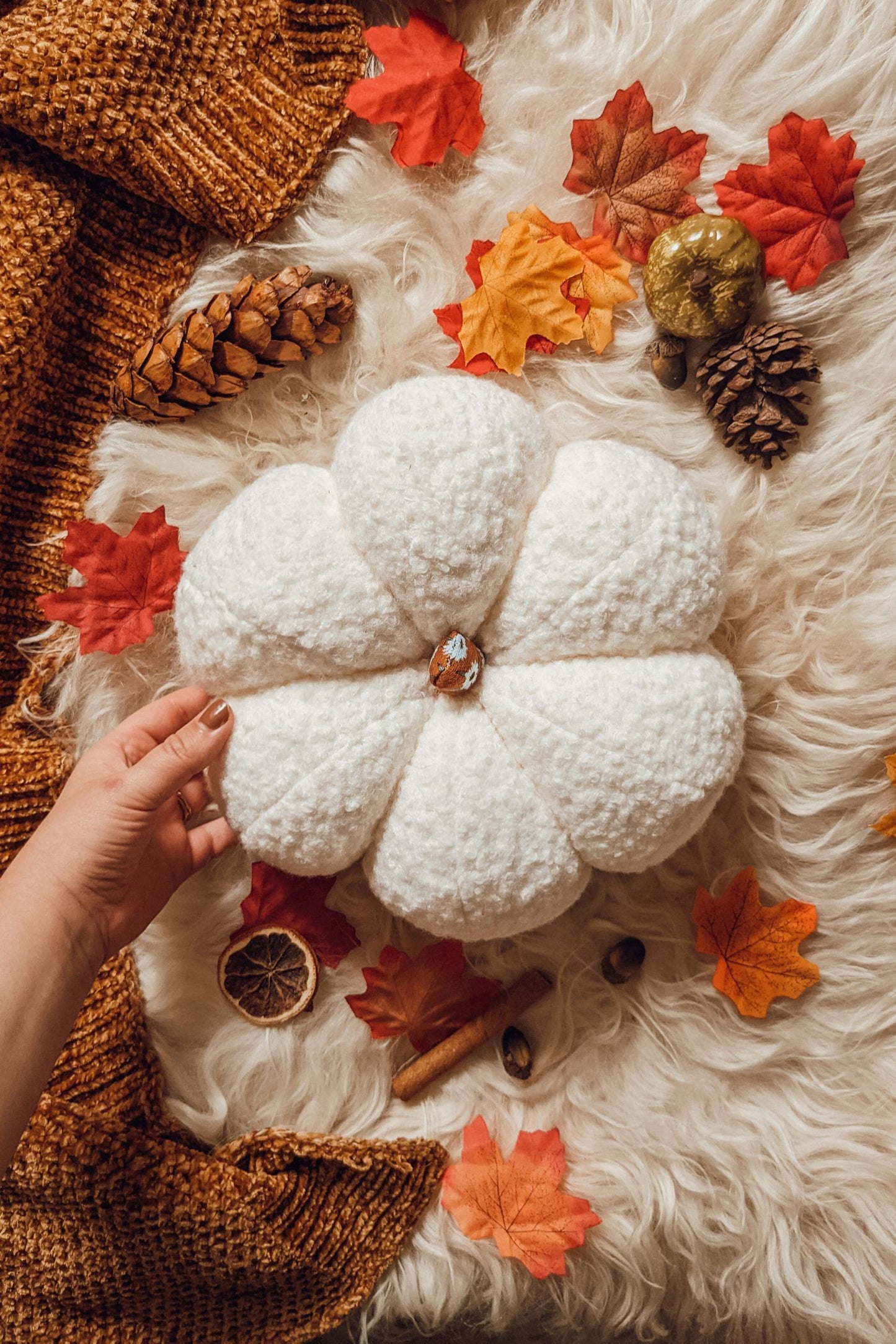 Classic White Boucle Jumbo Pumpkin