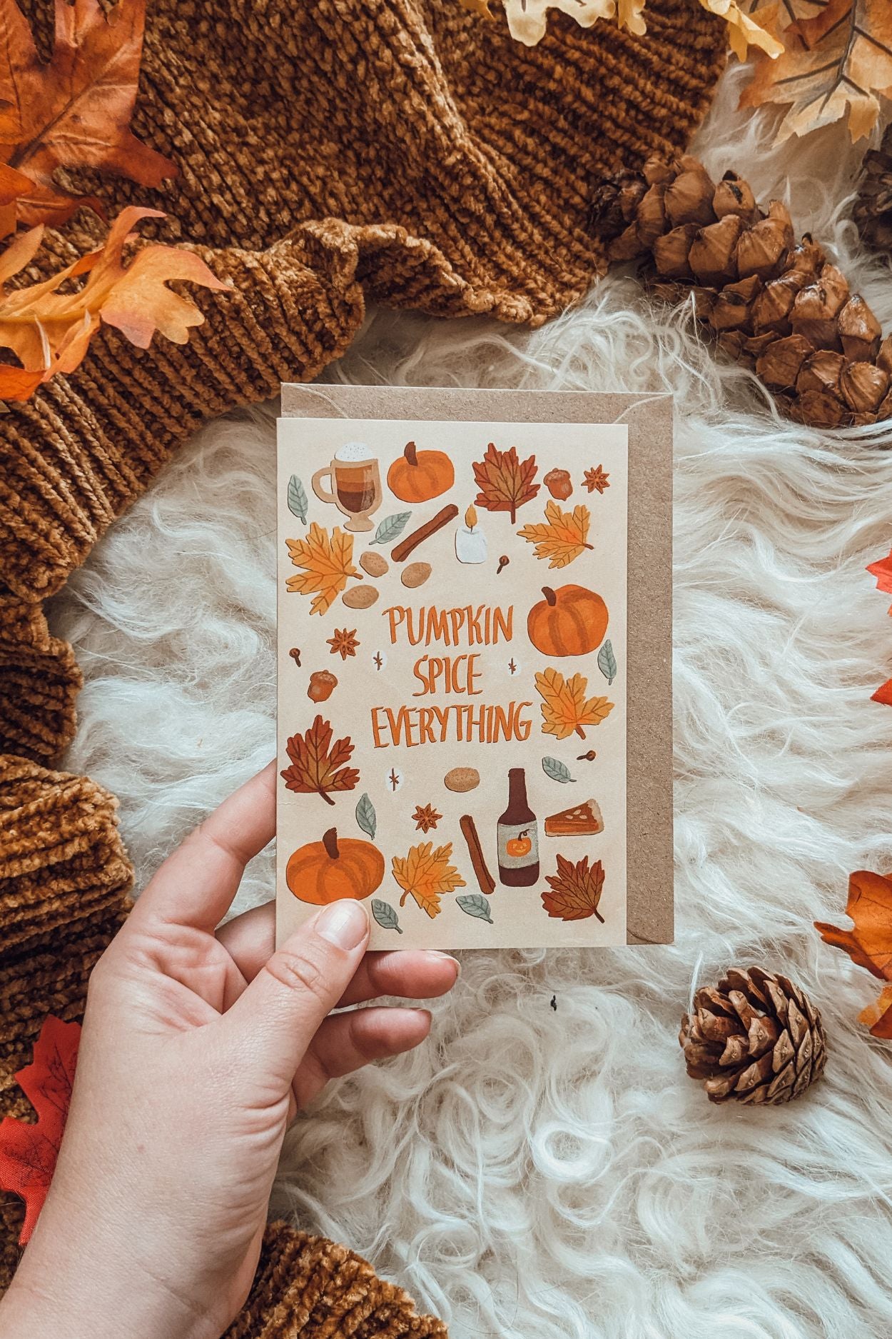 'Pumpkin Spice Everything' Greeting Card