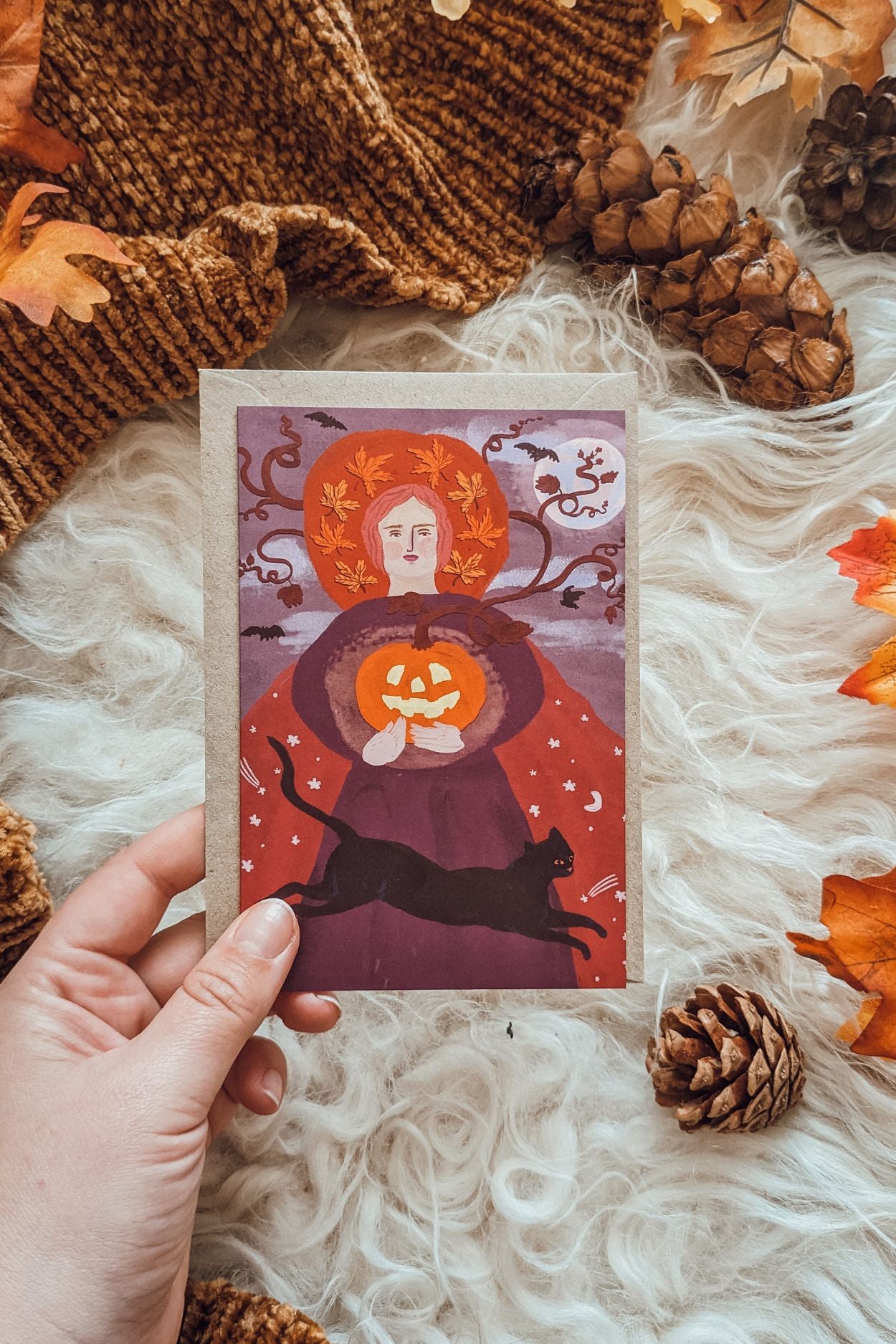 'Autumn Goddess' Halloween Greeting Card