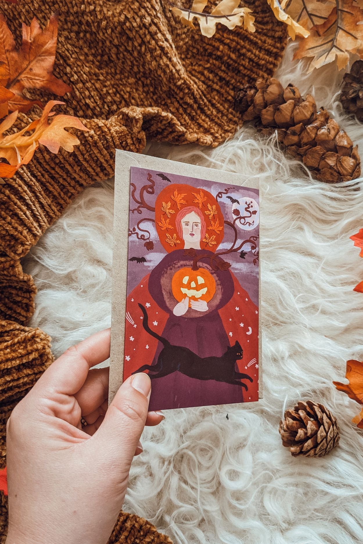 'Autumn Goddess' Halloween Greeting Card