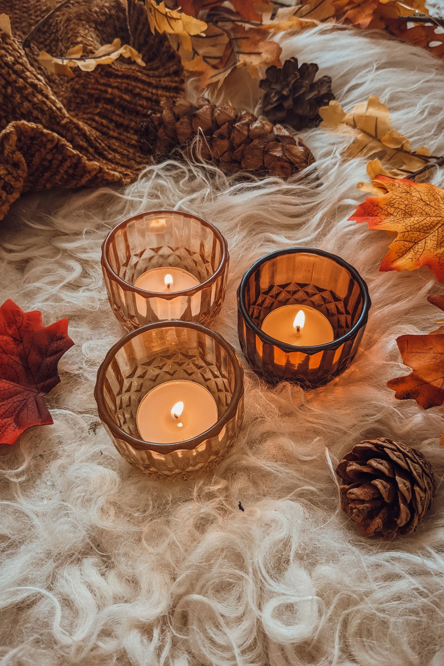 Autumn Leave Tealight - Three Color Options