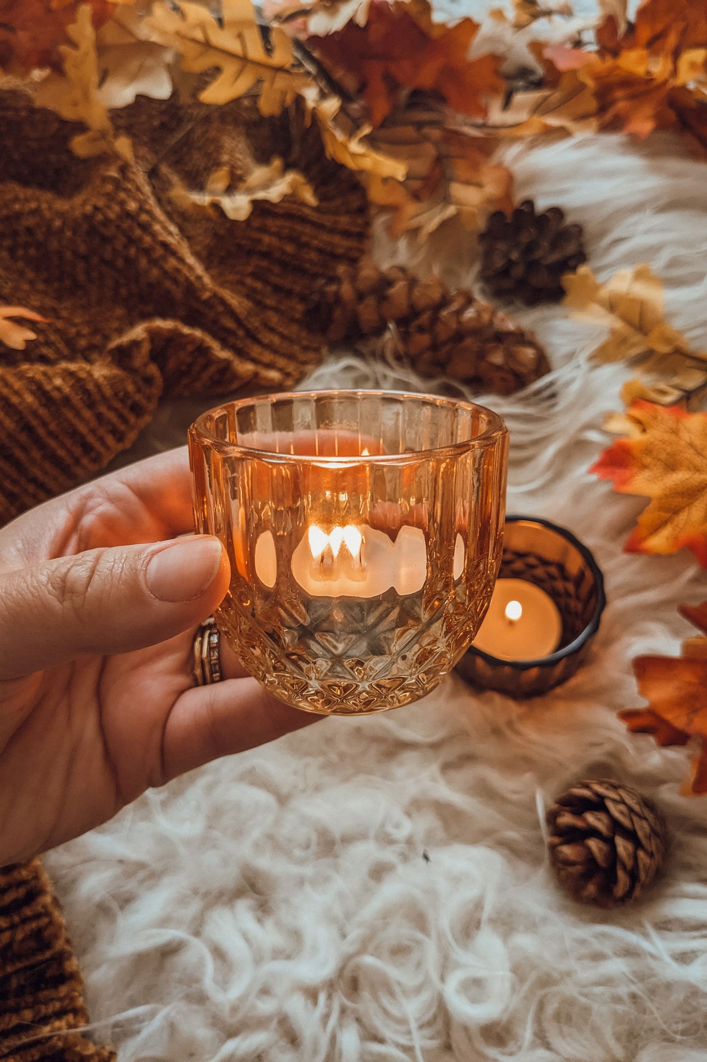 Autumn Leave Tealight - Three Color Options