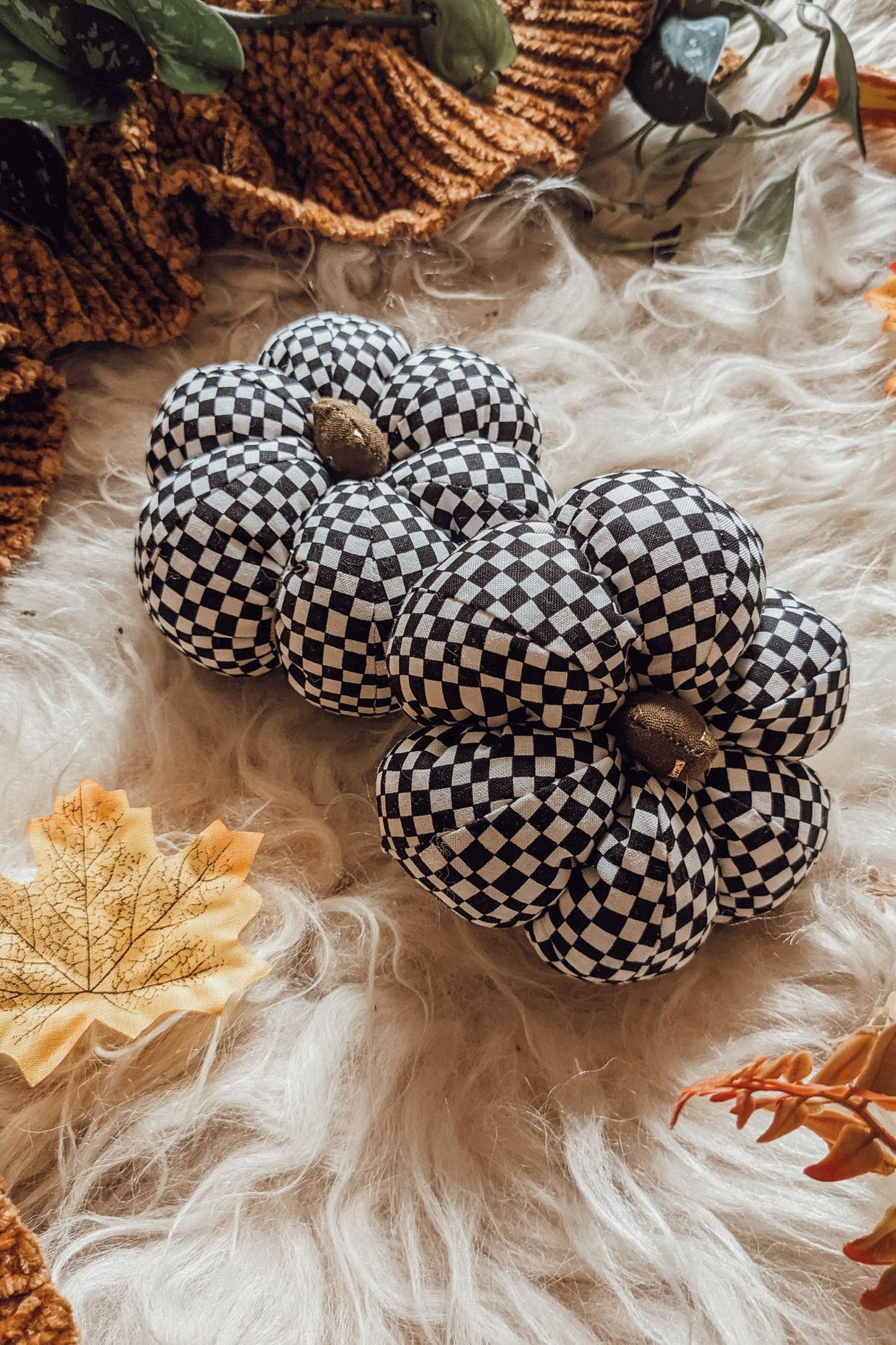 'Witching Hour Check' Cotton Mini Pumpkin