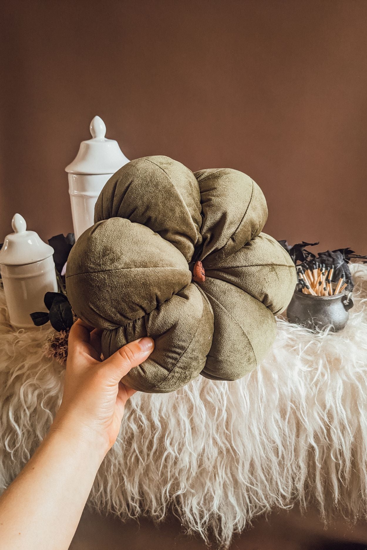 'Witches Brew' Velvet Jumbo Pumpkin